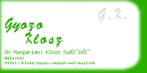 gyozo klosz business card